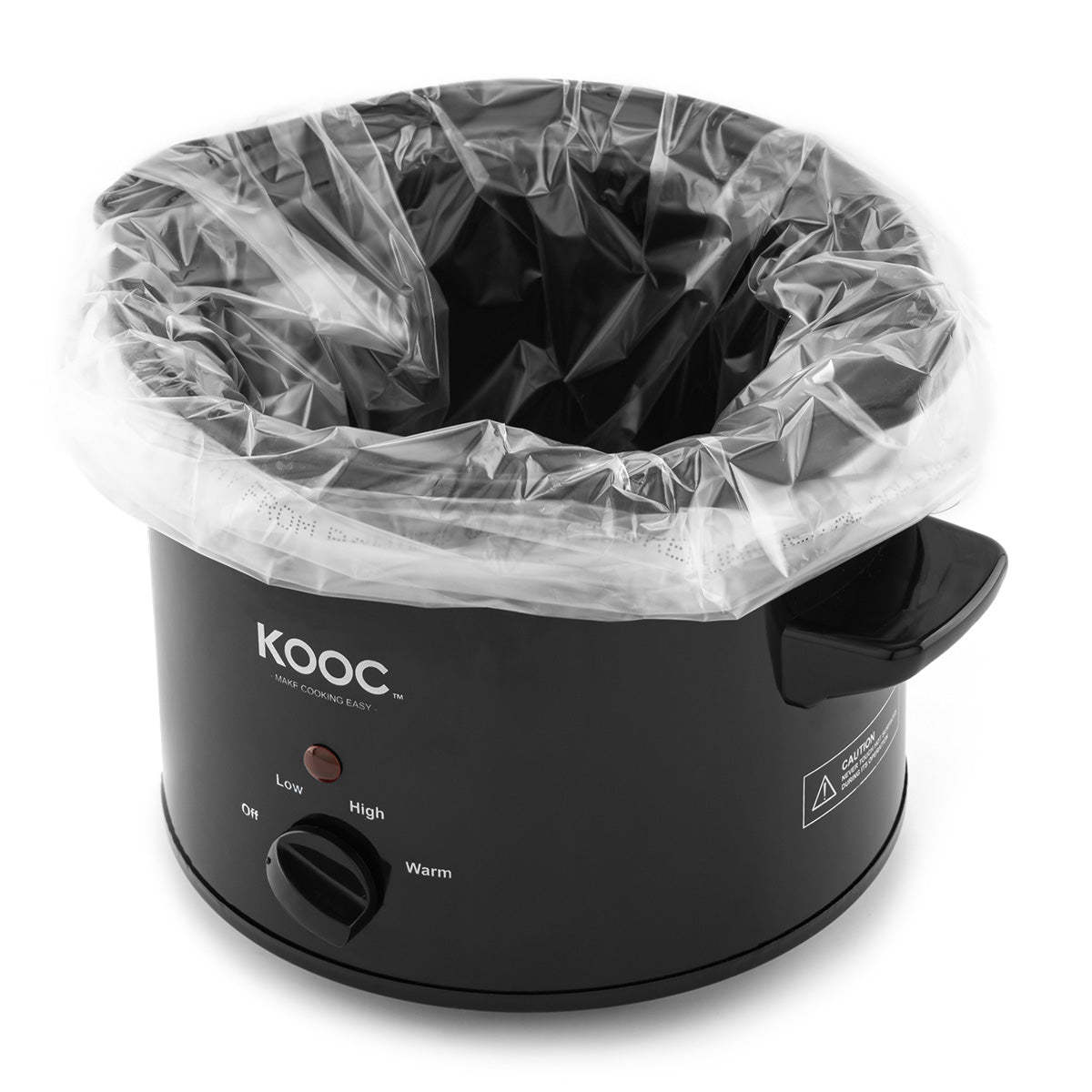 KOOC Small Slow Cooker, 2-Quart, Free Liners Included for Easy Clean-up,  Upgraded Ceramic Pot, Adjustable Temp, Nutrient Loss Reduction, Stainless  Steel, Pink, Round